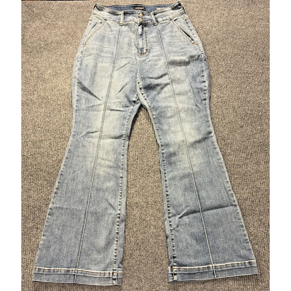 Judy Blue High Rise Double Button Flare Jeans 14W Blue JB82651MD-PL